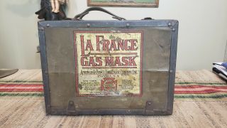 Vintage American Lafrance Fire Engine Company Gas Mask Box
