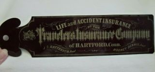 Vintage Antique Metal Advertising Sign Travelers Insurance Co.