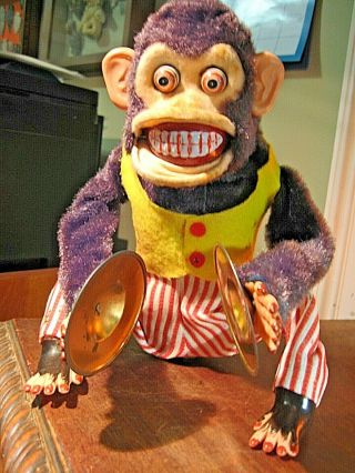 Vintage Japan Musical Jolly Chimp Toy Story Monkey w/Box CK 4910 SEE 3
