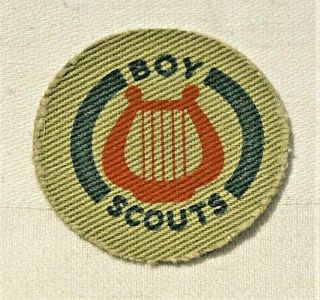 Harp World War Ii Era Boy Scout Musician Proficiency Award Badge Printed Canvas