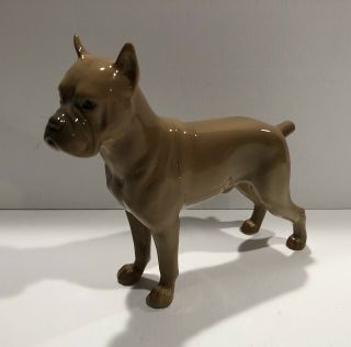 Vintage Royal Copenhagen Bing Grondahl B&g Boxer Dog Porcelain Figurine 2212