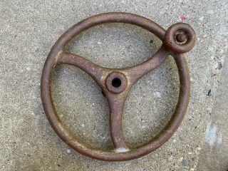 12 " Vintage Cast Iron Curved Spoke Hand Wheel Crank 3/4 " Bore,  Hit Miss Steam