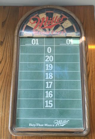Rare Vintage 1989 Miller High Life Beer Bar Sign Chalkboard Dart Score Keeper