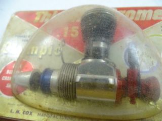 Vintage Olympic.  15 L.  M.  Cox Thimble Drome Miniature Tether Airplane Motor Engine 2
