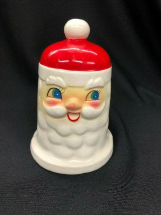 Vtg 1960s Holt - Howard Japan Smiley Santa Ceramic Dinner Bell Mcm Xmas