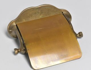 Vintage Bathroom Brass Toilet Paper Holder With Brass Cover Flap