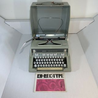 Hermes 3000 Vintage Portable Typewriter Seafoam Green With Hard Case 1970