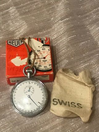 Vintage Heuer Swiss Made Trackstar Stopwatch 7 Jewel Mvmnt Second & Minute889772