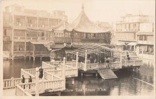 Rppc Willow Tea House Shanghai China Waterfront Early Photo G5