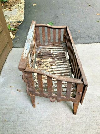Antique Cast Iron Fire Place Grate Insert Wood Coal Basket