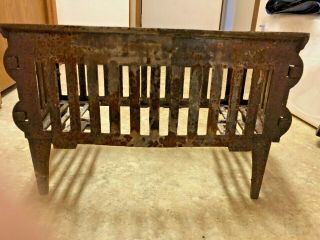 Antique Cast Iron Fire Place Grate insert wood coal basket 3