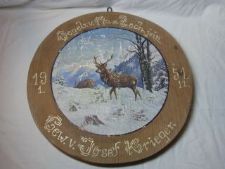 Vintage German Folk Art Hunt Target Wood Rifle Club 6