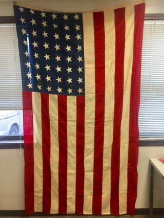 Vintage U.  S.  A.  48 Star Flag 5’x 8’ American United States Great Patina