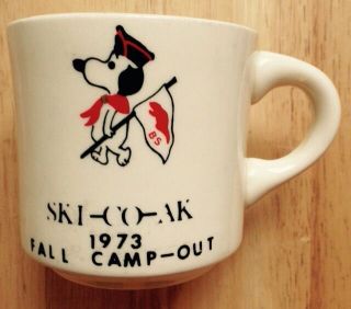 1973 Snoopy Boy Scouts Of America Tidewater Council Coffee Mug,  Virginia,  Va