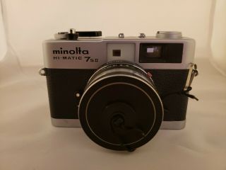 Vintage Minolta Hi - Matic 7sii Camera Rokkor 40mm 1.  7 Lens Case Strap 7 S Ii 7s2