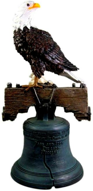Let Freedom Ring American Bald Eagle On Philadelphia Liberty Bell Statue