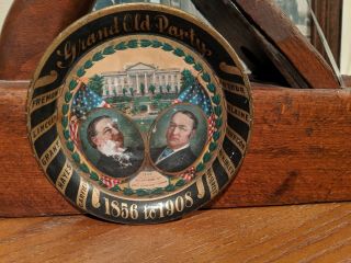Antique President William Howard Taft Tip Tray 1908 Campaign Sherman White House