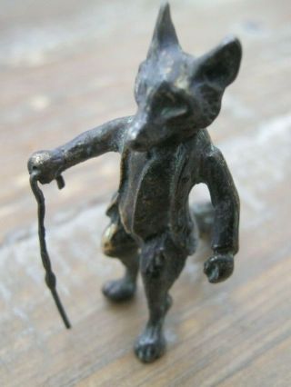 Gorgeous Miniature Bronze Of Mr Tod The Fox After Franz Bergman