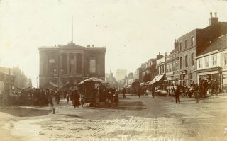 St Albans Market Hall/market Place Busy Scene In 1907
