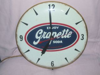 Old Vintage Enjoy Grapette Soda Advertising Electric Clock 10 Inch