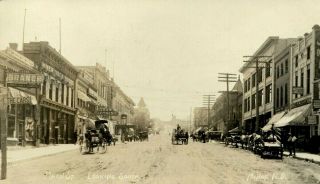 1908 Minot N.  D.  Main St Looking South Rppc Real Photo Postcard Horse Buggy Opera