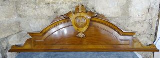 41 " Antique French Hand Carved Wood Walnut Pediment -