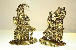 Vintage/antique Heavy Cast Brass Punch And Judy Doorstops Height 11 " Width 8 "