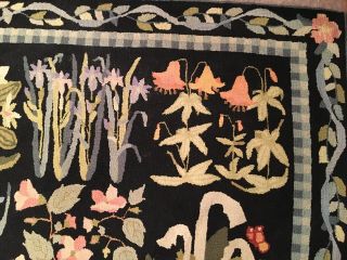 Vintage Claire Murray Hand - Hooked Wool Rug 60”x 44” Needs Backing. 3