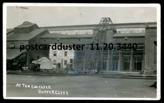 3440 - Copper Cliff Ontario 1910s Smelter.  Real Photo Postcard