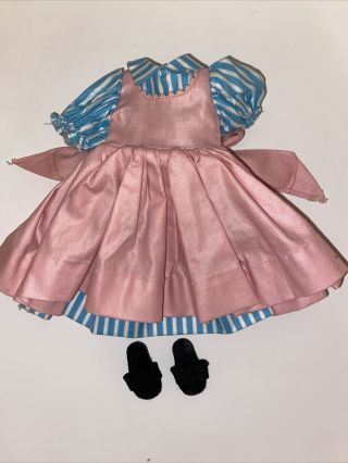 1950s Madame Alexander Lissy Doll Tagged Dress,  Shoes