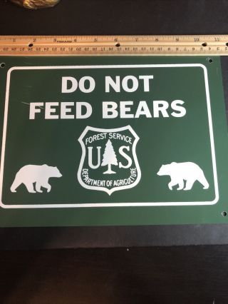 Us Forest Service Do Not Feed Bears Metal Sign Trail Camping Camp Cabin 8x11