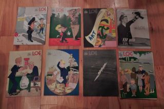 8 Copies Of " The Log ",  1947,  A Student Mag From Naval Academy Annapolis Md