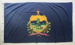 Vintage Vermont Flag Us Banner Cloth Old Usa 3x5 State Deer American Pennant