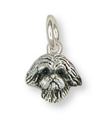 Lhasa Apso Charm Handmade Sterling Silver Dog Jewelry Lsz22h - C