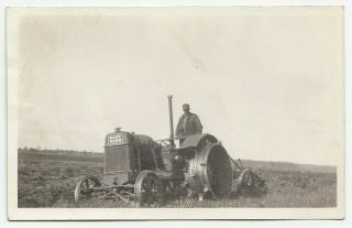 Plowing With Hart Parr Tractor 18 - 36 Somewhere In Western Canada 1927 - 30s Rppc 1