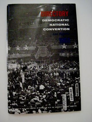 1960 Directory " Democratic National Convention Los Angeles " By Pepsi - Cola