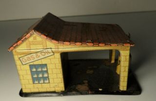 Vintage Distler - Penny Toy Gas Station - German Tin Litho 2