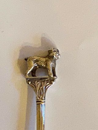 Rare Antique Griffon Bruxellois Silver / Silver Plate Dog Spoon 1935 Brussels