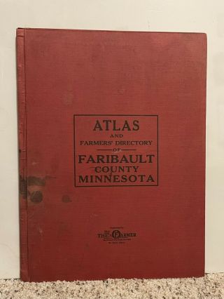 1929 Faribault County Minnesota Atlas / Farmers Directory Local Advertising