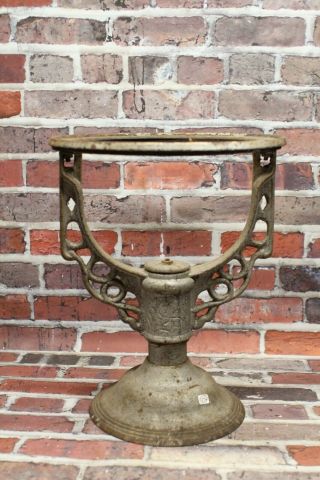 Vintage Antique Cast Iron Hot Water Tank Base Stand Table Steampunk Repurpose