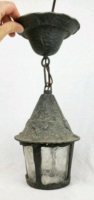 Antique Arts Crafts Cottage Bungalow Lantern Style Porch Light Sconce Witch Hat