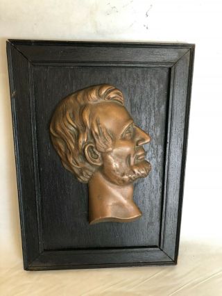 Abraham Lincoln Brass/bronze Bust - Relief Profile 3 - D Chicago Hardware Foundry