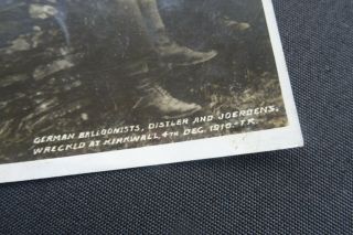 RARE 1910 RPPC Real Photo Postcard GERMAN BALLOONISTS WRECKED KIRKWALL U.  K. 3