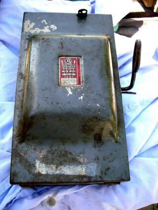 Antique Hydro Electric Knife Switch Fuse Metal Box Steampunk Frankenstein