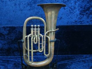 Vintage Antique No Name 3 Valve Euphonium Ser 26 Cool Playing Vintage Horn