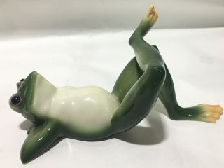 Porcelain Amphibian Lazy Frog Franz Figurine Fz00079 Signed
