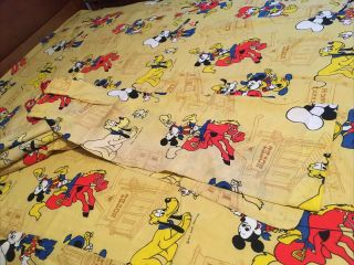 Vintage Set Disney Yellow Curtains & Bedspread,  Mickey’s Ranch,  Donald Duck