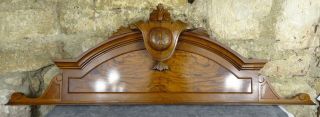 43.  3 " Antique French Hand Carved Wood Walnut Pediment -