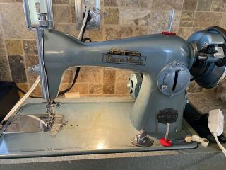 Vintage Sewing Machine Turquoise Blue 1950 