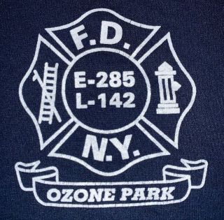 Fdny Nyc Fire Department York City T - Shirt Sz Xl Queens E 285 L 142